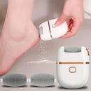 FEIYBA Eliminador Eléctrico y Lijadora de Pies - Lima de Uñas con Carga USB, 2 Velocidades (Rápido/Lento), 3 Cabezales Reemplazables, Herramienta Inalámbrica para Talones Agrietados, Manos y Pies - Diseño Blanco y Dorado, Dispositivo Profesional de Pedic