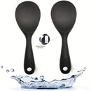 1/2/4X Cuchara de Arroz de Silicona, Antiadherente y Resistente al Calor, Cuchara de Servir Arroz para Cocedor de Arroz (Negro), Reayou
