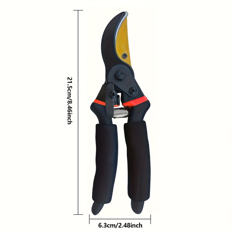 1pc Tijeras de Jardinería Profesionales de Acero Inoxidable con Cuchillas de Aleación Afiladas para Árboles, Arbustos y Ramas Gruesas - Cortatramos Manuales Resistentes con Mangos Antideslizantes Ergonómicos