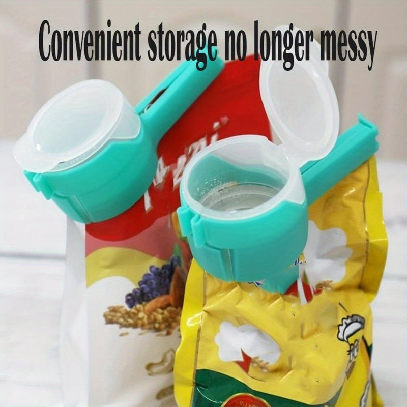 Juego de 4 Clips para Bolsas Reutilizables con Boquillas de Vertido - Abrazaderas de Sellado de Alimentos para Snacks y Más, Gadgets de Cocina