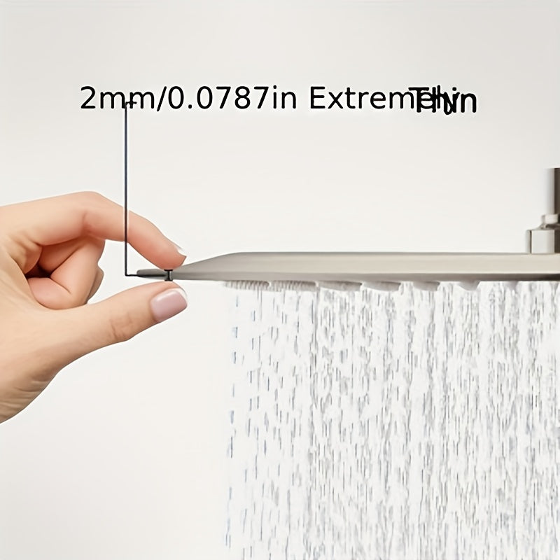 1 pieza, cabeza de ducha de 12 pulgadas (30,48 pulgadas), diseño extra grande, adecuado para duchas de alta presión, fácil de instalar, duradero y ahorrador de agua, acero inoxidable, acabado de pintura, montaje en techo y pared, no requiere electricidad