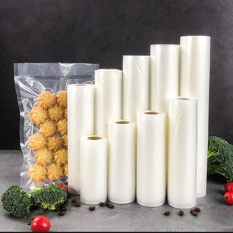 1 Rollo de Bolsas para Alimentos al Vacío de 500cm (16.4 pies) - Transparentes, Sellado Hermético para la Frescura, Ideales para Sous Vide, Almacenamiento de Comida y Organización de Cocina, Material de Polietileno