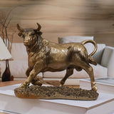 Escultura de toro dorado de lujo TY, estatua de toro en resina para decoración de hogar y oficina, adorno versátil para interiores y exteriores, no requiere electricidad