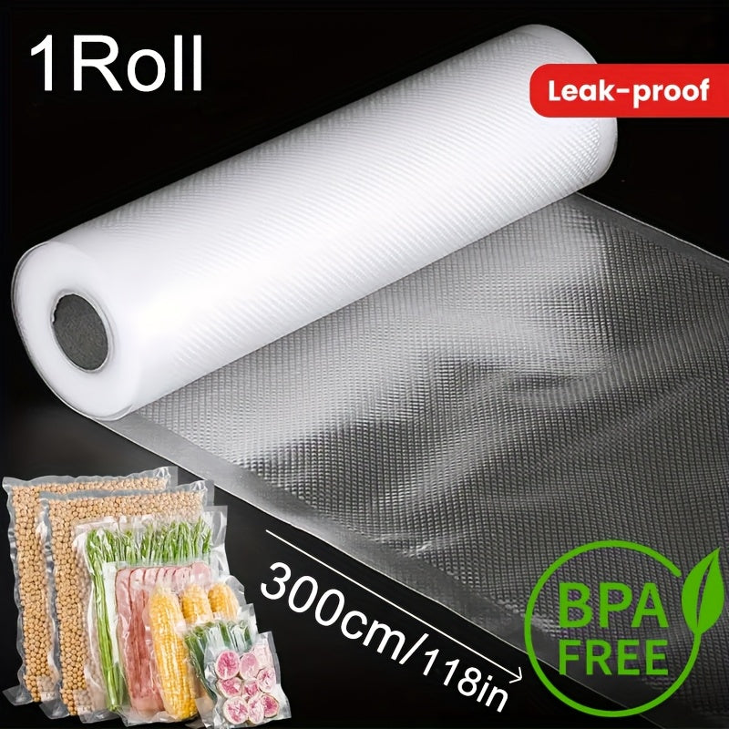 1 rollo de bolsas al vacío para alimentos de 3m, libres de bisfenol A - bolsas de almacenamiento selladas al vacío, adecuadas para comida cocinada, bistecs, etc. - Bolsas de cocina a baja temperatura compatibles con la mayoría de máquinas de sellado al v