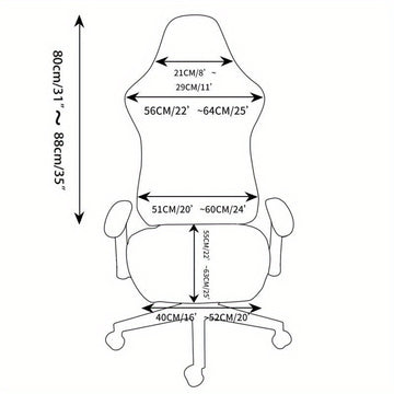 Fundas para Silla de Oficina con Cubiertas para Reposabrazos para Silla Giratoria, Gris Claro