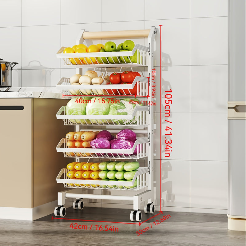 Carro de Acero Inoxidable Resistente con Ruedas Antideslizantes y Freno, Sin Necesidad de Montaje - Diseño Compacto para Cocina, Oficina o Almacén - Ideal para Hogar y Uso Comercial - HEART LEAF, Construcción Robusta, Duradero, Almacenamiento Móvil, Pers