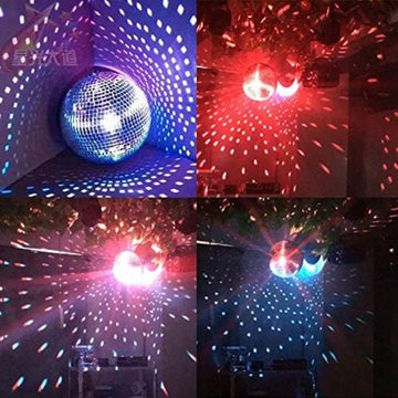 Una bola de espejo disco retro hecha de vidrio y metal, perfecta para fiestas, bodas, Navidad, Halloween y otras celebraciones - un reflector decorativo.