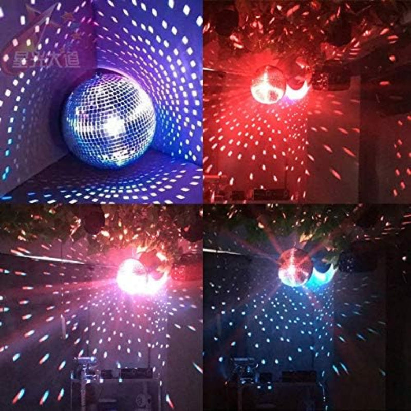 Una bola de espejo disco retro hecha de vidrio y metal, perfecta para fiestas, bodas, Navidad, Halloween y otras celebraciones - un reflector decorativo.