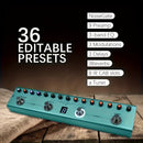 TM-VAVE TANK-G Pedal de Efectos Digitales Profesionales para Guitarra - Verde Oscuro, 36 Preseleccionables con Delay/Reverb/Carga IR, Afinador Integrado, Batería Recargable de 3000mAh, Alimentación USB/Batería para Creación Musical y Presentaciones en Vi