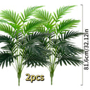 2 piezas de 81,99 pulgadas de palmeras artificiales grandes - Hojas de palma falsas realistas, plástico, decoración interior y exterior, bodas y compromisos, vegetación interior | Estética natural | Plástico duradero