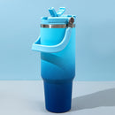 Botella de Agua Aislada al Vacío de Acero Inoxidable con Degradado de 40oz - A Prueba de Fugas, Doble Capa, Taza para Agua Caliente y Fría con Asa y Tapa, Libre de BPA, Ideal para Viajes, Oficina, Hogar, Uso Interior y Exterior