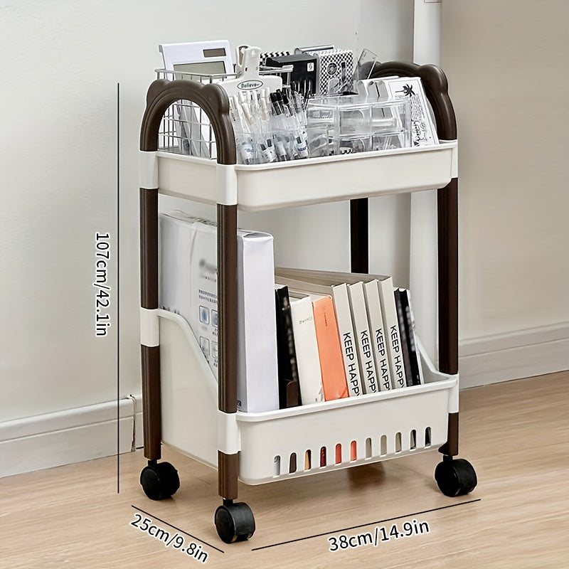 Carrito de Almacenamiento de Plástico Versátil - Impermeable, Organizador Multinivel para Libros, Snacks y Más - Perfecto para el Hogar, la Oficina o el Dormitorio
