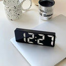 1pc Reloj despertador de mesa con espejo LED moderno, pantalla digital con función de repetición, reloj de escritorio rectangular con alimentación USB con marco de plástico, luz nocturna para decoración de dormitorio y oficina, ≤36V