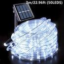 1 pieza de luces solares de tubo para exteriores, 7.0/11.98/22.0 pies 50/100/200 luces de cadena LED para decoración de jardín, bodas, Navidad, Halloween, valla de patio, pared de casa, bar, árbol, porche, piscina, decoración de fiesta de Halloween, ilum