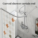 Barra de Cortina de Ducha Curvada de Acero Inoxidable - Sin Taladro, Resistente al Óxido, Montada en la Pared para Decoración de Baño