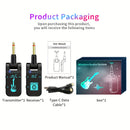 Sistema inalámbrico para guitarra de 2.4 GHz con batería recargable - Chip de alta calidad, 10 horas de duración, emparejamiento automático para guitarras eléctricas, bajos y más - Negro, transmisor inalámbrico para guitarra