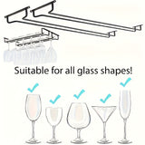 Soporte para Copas de Vino de Hierro de 2 Piezas - Estante Ahorrador de Espacio para Gabinete en Cocina y Bar