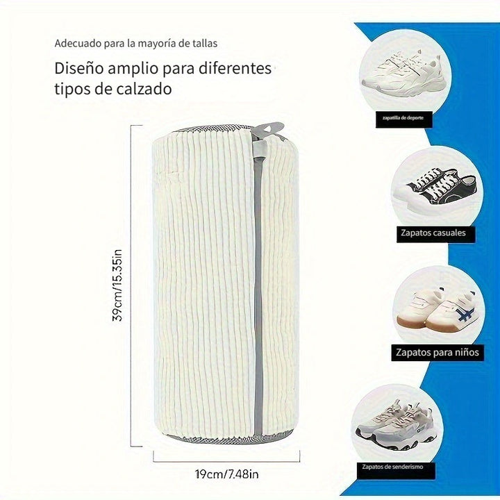 Bolsa para lavar zapatos en lavadora, limpieza profunda 360°, bolsa reutilizable para lavadora y secadora, protege tenis y zapatos deportivos, evita manchas, tamaño 39 cm x 19 cm, cierre invisible duradero, protección completa para zapatos y lavadora, ju