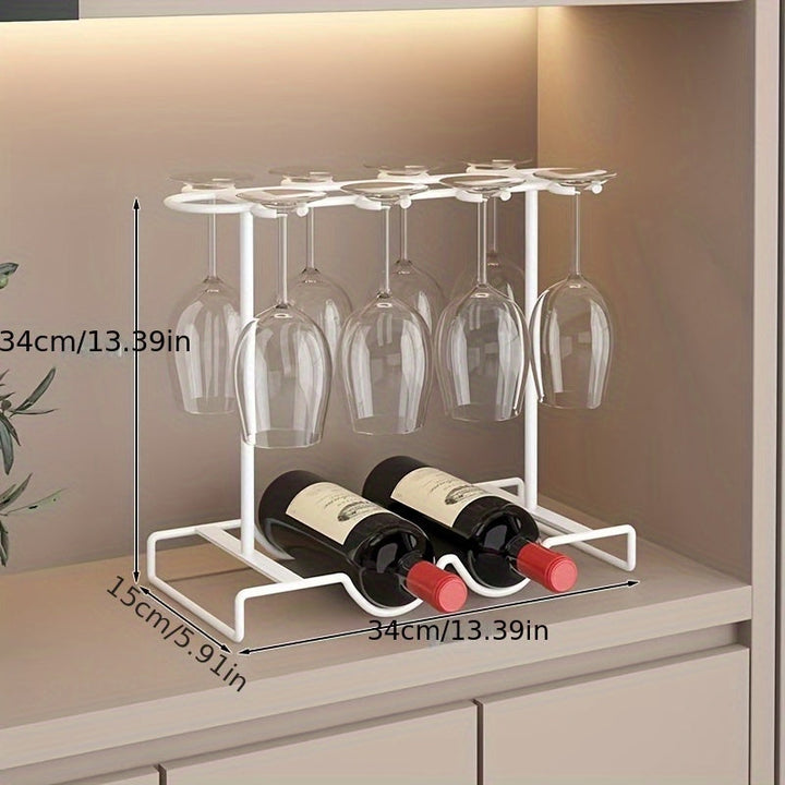 Estante de vino tinto de lujo de alta gama para el hogar Estante de vino de pie alto de vidrio invertido para colgar Armario de almacenamiento de vino