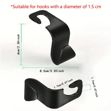 2/4pcs Gancho para Respaldo de Asiento de Coche, Almacenamiento Interior del Coche