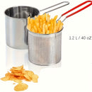 Freidora de Acero Inoxidable para Alitas de Pollo, Papas Fritas, Bolas de Taro y Carne con Sartén Mini Ahorradora de Aceite y Filtro para Inducción - Ideal para Hogar