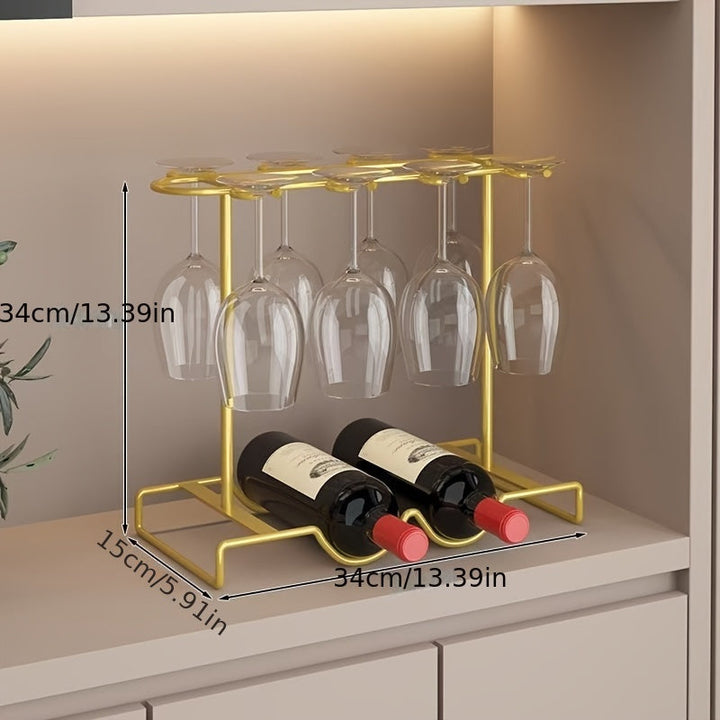 Estante de vino tinto de lujo de alta gama para el hogar Estante de vino de pie alto de vidrio invertido para colgar Armario de almacenamiento de vino