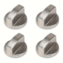 Juego de 4 botones de estufa de acero inoxidable, interruptores de control de superficie de cocción universal de 6 mm para modelo de cocina, reemplazo de interruptores de superficie de cocina rotativos