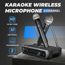 Sistema de Micrófono Inalámbrico Dual LMBGM con Voz HD, Rango de 30m, Transmisión Estable - Ideal para KTV, Karaoke Familiar y Actuaciones Escénicas, 110V-130V, Jack de 6.35mm, Equipo de Audio Portátil|Equipo de Audio Profesional|Transmisión de Audio Est