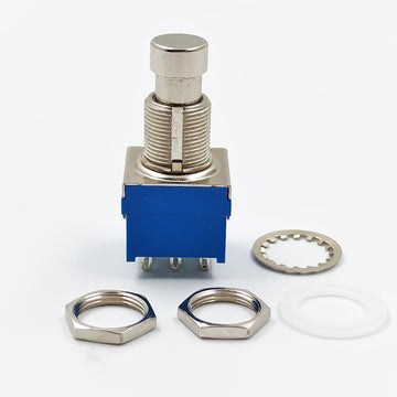 INTAI Interruptor de Pedal para Guitarra de 3 Polos con 9 Posiciones - Construcción Metálica Azul, Perilla Estriada de 10mm, Palanca Manual Encendido/Apagado para Pedales de Efectos y Equipo de Audio DIY (Sin Necesidad de Energía)