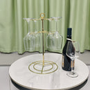 Soporte de vino de metal dorado independiente con 10 ganchos - Organizador de vajilla elegante para barra de casa, cocina o mesa de comedor, soporte de almacenamiento de vino, diseño elegante, construcción duradera