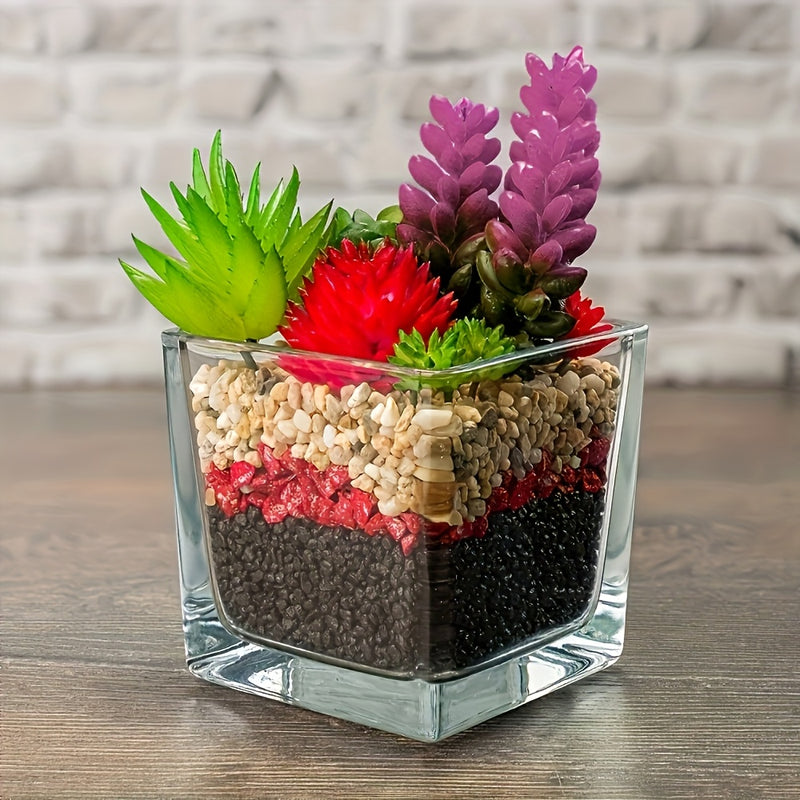 27 piezas de combinación de suculentas mini DIY, muebles de exhibición para cocina y sala de estar, decoración interior creativa al aire libre, bonsái, planta verde, primavera, otoño, Acción de Gracias, festival de cosecha (excluyendo contenedores)