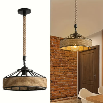 Artesanía de Hierro Tejido para Lámpara Colgante, Sin Bombilla Incluida, Apta para Bombillas E27, Luz Decorativa Esencial para el Hogar, Lámpara Colgante Estilosa, Iluminación Ambiental, Artesonado B&B, Lámpara Decorativa Artística