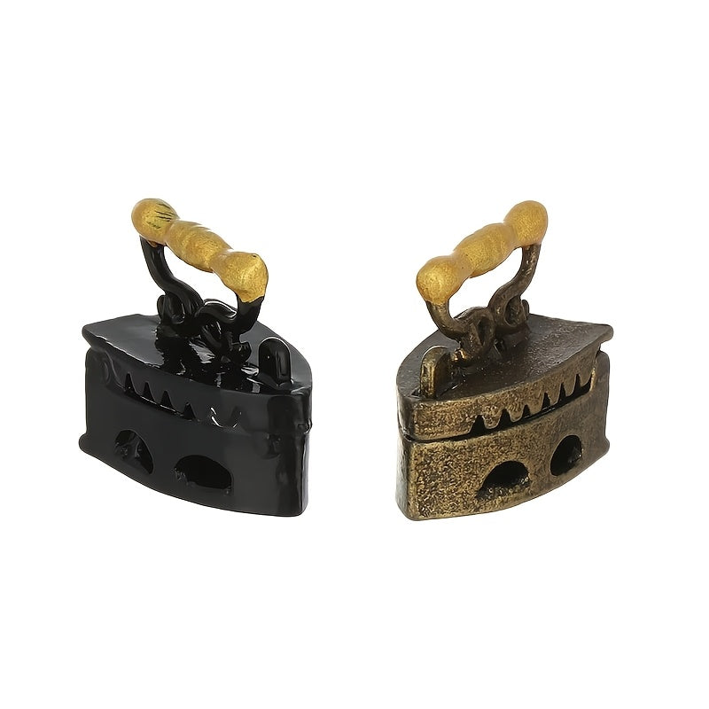 1pc Miniatura de Hierro Vintage, Decoración de Mesa de Metal, Accesorio Clásico para Casa de Muñecas, Ideal para Regalo del Día de la Madre y Manualidades de Bricolaje, No Requiere Electricidad