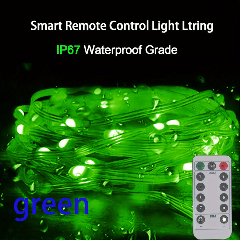 Luces de cuerda LED impermeables con mando a distancia, alimentadas por USB, modos de parpadeo ajustables, ideales para Navidad, Día de San Valentín, bodas, Año Nuevo, decoración interior y exterior, iluminación de patio y jardín