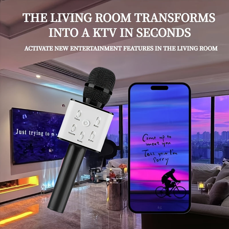 Juego de Micrófono Karaoke sin varillas Portátil, Micrófono con Efectos de Sonido, Micrófono de Alta Potencia para Entretenimiento en Casa - Ideal para Reuniones Familiares y Fiestas: Regalo Perfecto para Cantantes y Entretenedores