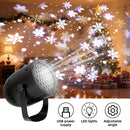 1 lámpara de proyección con copo de nieve en carcasa negra, alimentación USB, luz ambiental, ideal para Navidad, fiestas, Halloween, bodas y decoración interior. Perfecta para eventos, festividades y proyectos de habitaciones
