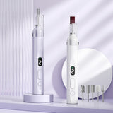 FEIYBA Taladro de Uñas Profesional sin varillas con Pantalla Digital - Máquina Portátil Recargable USB, Motor Brushless 20000 RPM, Incluye Accesorios y Cepillos de Limpieza para Hogar y Salón, Herramienta de Cuidado Personal, Diseño Elegante y Ligero, Pl