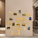 [Foto de Gato Acrílico Plateado] Marco de Fotos de Gato de Acrílico Plateado Dorado Negro DIY Pegatina Collage Árbol de Pared - 47.24×47.24in Conjunto de Decoración de Pared para Sala de Estar