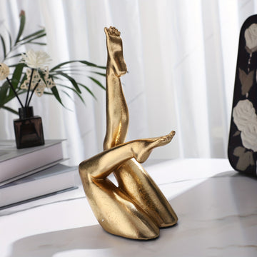 Escultura Decorativa de Pie Doble Dorado para el Hogar, Artesanía en Resina para Sala de Estar, Gabinete de Vinos y Escritorio, Adorno Regalo Festivo