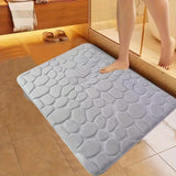 Alfombra de baño antideslizante de espuma con memoria, 1 pieza - Secado rápido, lavable a máquina, con agarre texturizado para el hogar y el baño - Azul claro, diseño cómodo y duradero, respaldo de PVC antideslizante, alfombra para baño