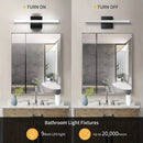 Barra de luz moderna para tocador de baño de 16 pulgadas, 9W, aplique de pared con pantalla de acrílico, luz blanca fría 6000K, montaje semiempotrado, base de metal, incluye hardware de instalación - Ideal para iluminación de baño, luz para tocador | Ilu