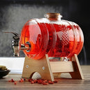 1pieza Barril de Vidrio Transparente de 33.81oz de Capacidad con Grifo - Base de ABS y Corcho - Ideal para Servir Bebidas en Fiestas y Reuniones, Contenedor de Bebidas para Fiestas | Barril Decorativo | Construcción Duradera, Accesorios de Bar