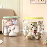 Organizador de Juguetes de Peluche con Cubo y Taburete Sentado, Transparente - 1/2 piezas