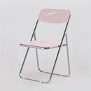 Silla Plegable de Acrílico y Metal con Diseño de Espalda Cruzada - Estilo Moderno Minimalista Transparente y Naranja, Ligera y Duradera para Comedor en Casa, Tiendas Minoristas, Cafeterías - Fácil de Limpiar