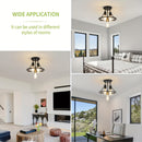 1 pieza de luz de techo semi-inclinada 3 luces - Luces de pasillo, luces de cocina industrial de granja, enchufe E26 de entrada, negro y dorado, base E26, 85V-265V, sin batería, material de hierro, para instalación eléctrica/hard wiring de habitación
