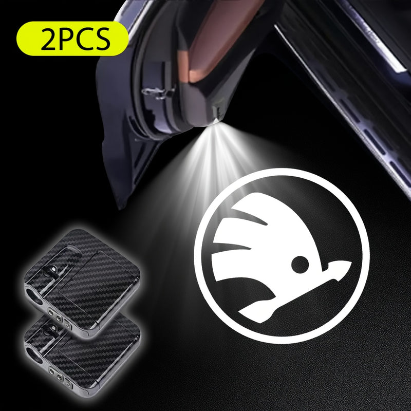 2/4pcs Luces LED de Bienvenida para Coche con Activación por Puerta - Sensores de Apertura Automática, Compatible con SKODA y la Mayoría de Vehículos, Sin Pilas Necesarias - Regalo Ideal para Cumpleaños, San Valentín, Día de la Madre/Padre, Halloween - D