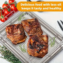 2 piezas de Cesta para Freidora de Aire de Acero Inoxidable, Rejilla Refrescadora 32.51cm x 24.38cm, Placa Metálica para Parrillada BBQ, Suministros y Accesorios de Cocina