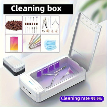 Caja de desinfección de uñas portátil alimentada por USB para herramientas de manicura y pedicura - Estérilice y seque suministros de cuidado de uñas con diseño compacto, no necesita batería, esenciales para la higiene del salón en casa, suministros para