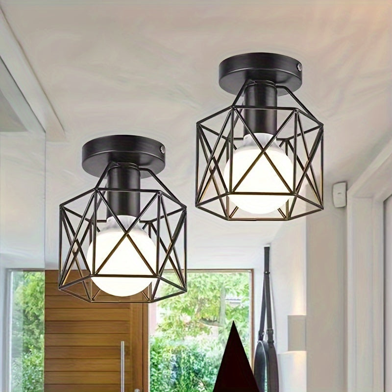 2 luces de techo modernas nórdicas, base de bombilla E27, iluminación fija para cocina, pasillo, balcón y foyer sin bombillas.
