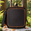 Estuche portátil para altavoces Partybox Encore 2 - EVA impermeable y resistente a los golpes, correa ajustable para hombros ligera para camping y festivales de música, negro con detalles naranjas, altavoces portátiles, equipo de audio al aire libre, acc